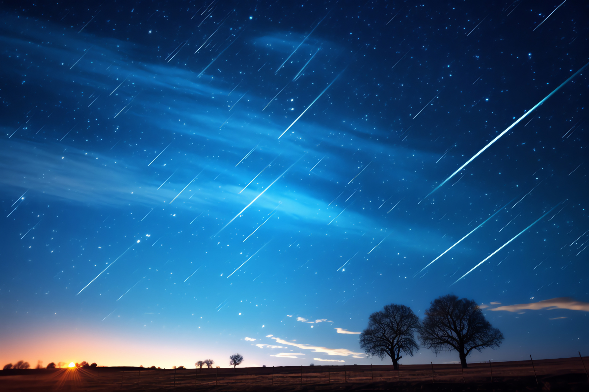 Universe meteor event, Celestial shooting stars, Cosmological phenomena, Starry night canvas, Perseids spectacle, HD Desktop Wallpaper