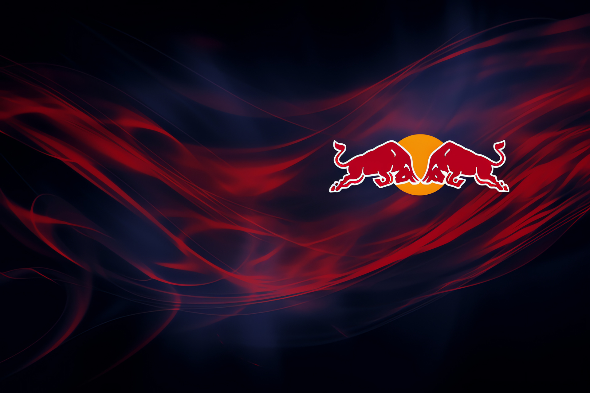 Dynamic Red Bull emblem, Charging beast icon, Animated branding, Energy drink can, Corporate logo, HD Desktop Wallpaper