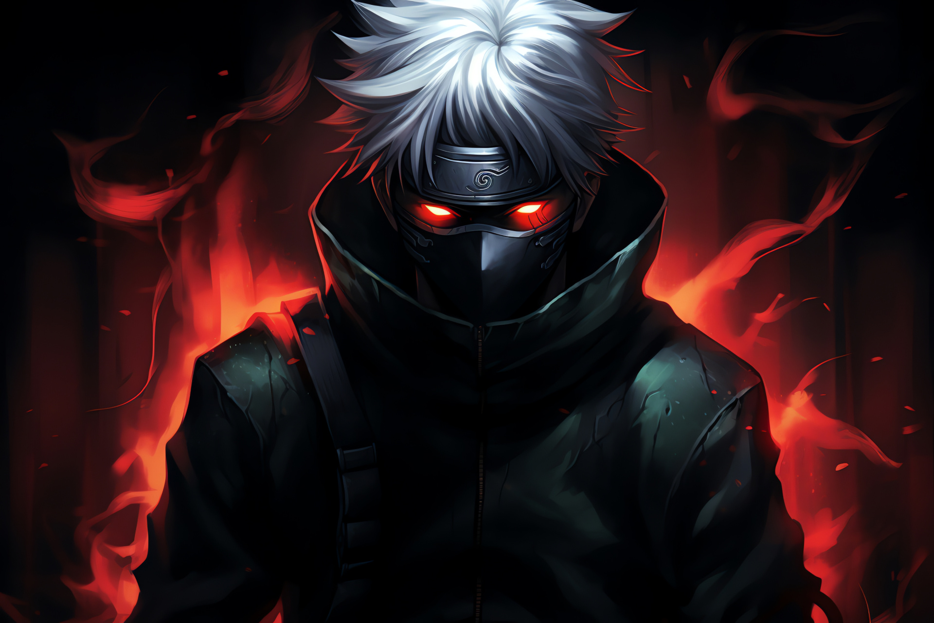 Kakashi Hatake, Silver hair ninja, Keen Sharingan, Leaf Village uniform, Stoic guardian, HD Desktop Wallpaper