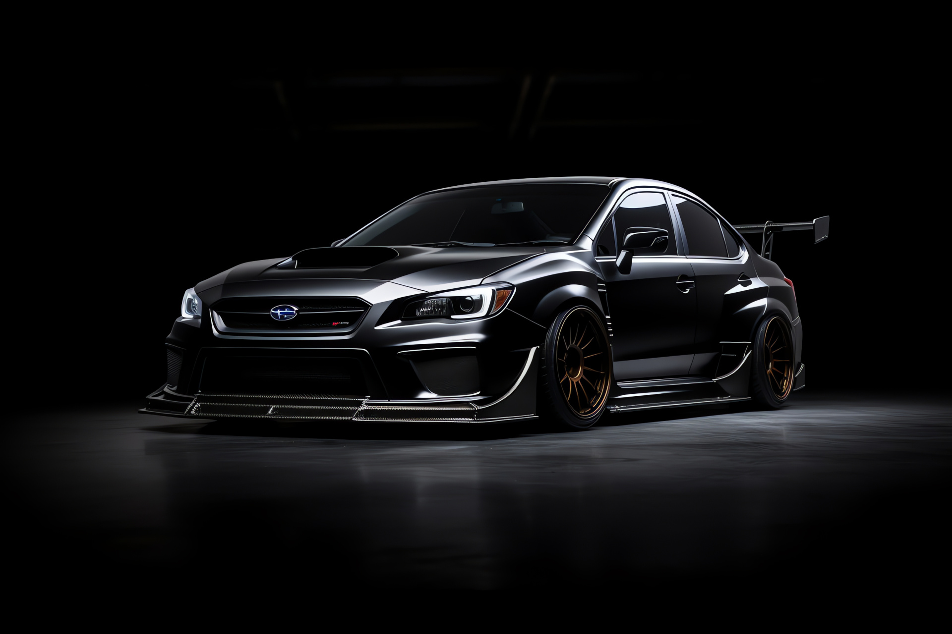 Subaru WRX STI Slammed, Performance tuner car, Rally-bred sedan, Aggressive modifications, Street racing style, HD Desktop Wallpaper