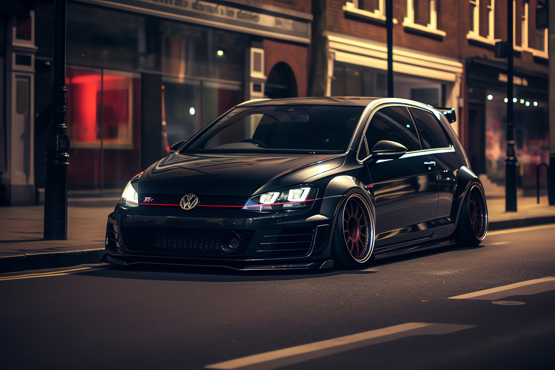 Volkswagen Golf GTI customization, London modified motors, Enhanced vehicular shoulders, Rally-bred ride height adjustment, HD Desktop Image