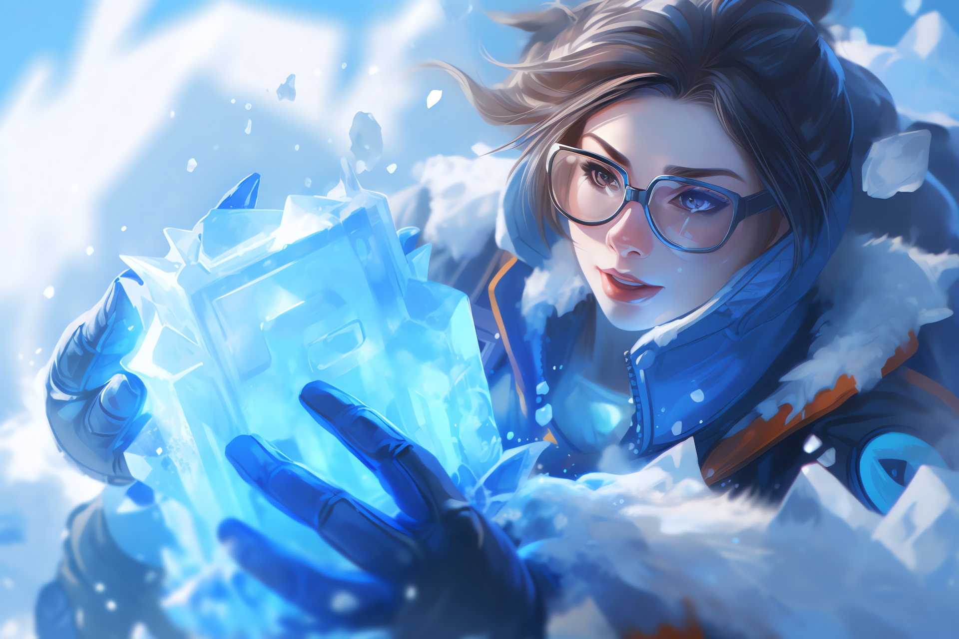 Mei Overwatch hero, climate researcher, ice encapsulation, survival skill, arctic environment, HD Desktop Wallpaper