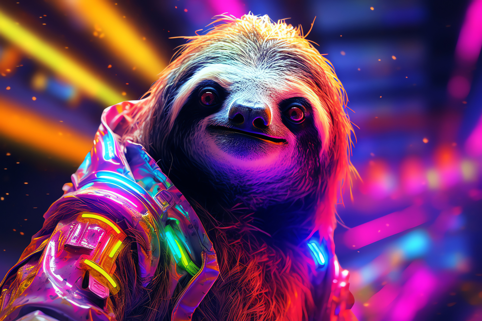 Space Sloth, Galactic fauna, Cosmic voyager, Extraterrestrial ecosystem, Alien animal, HD Desktop Image