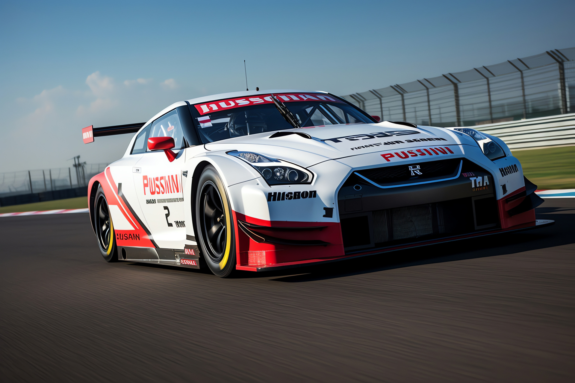 Competitive Nismo GT-R GT3, Japanese circuit, Racing livery, High-speed aerodynamics, Automotive sponsorship, HD Desktop Wallpaper