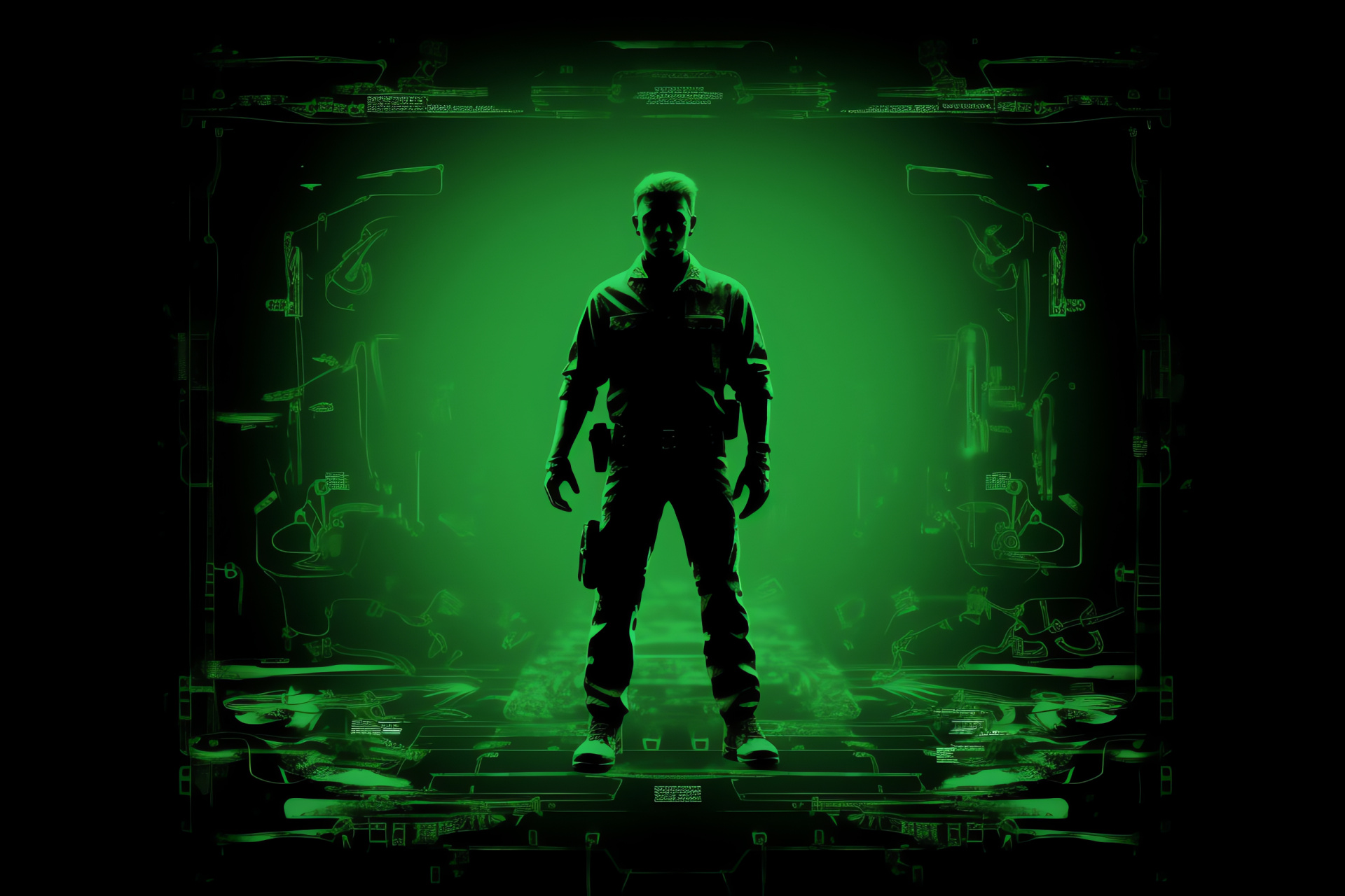 Pip Boy, videogame gadget, green illumination, Fallout game series, arm-mounted device, HD Desktop Image