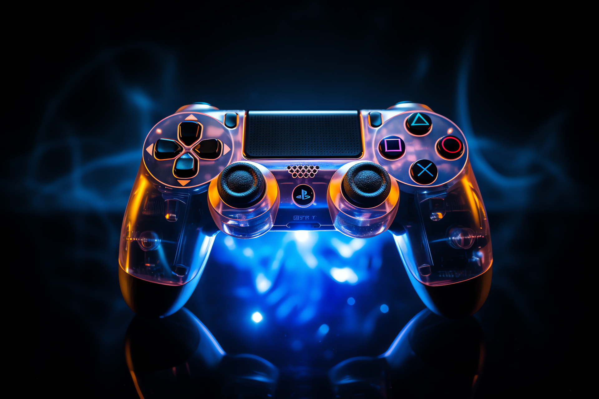 Interactive gaming controller, Sony DualShock 4, Active gameplay, Button detail, Gaming dexterity, HD Desktop Wallpaper