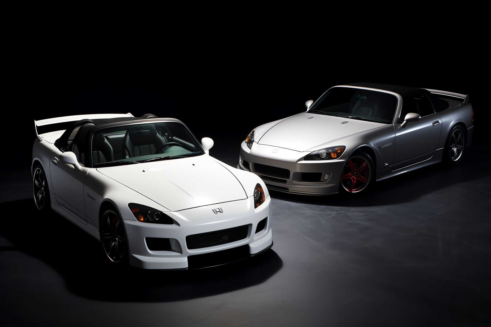 S2000 Honda AP1 model, Elevated perspective, Automotive purity, Classic design, Mechanical beauty, HD Desktop Image