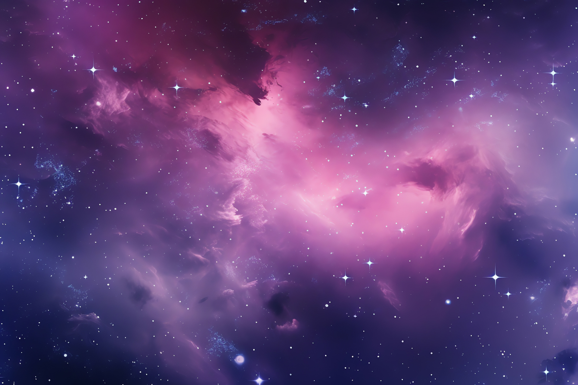 Pink Galaxy, Star-filled expanse, Celestial realm, Astronomical phenomena, Galactic clusters, HD Desktop Image