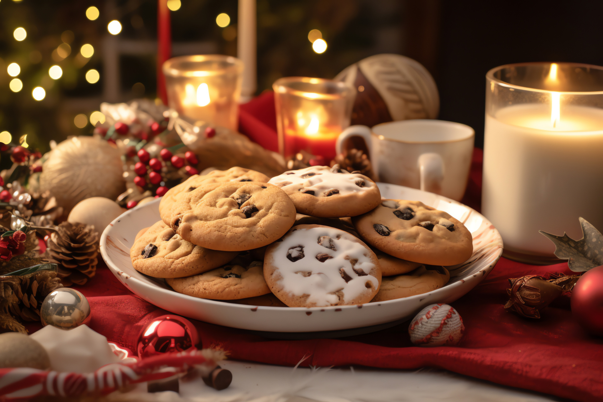 Festive kitchen scene, Oven-baked treats, Sugar cookie artistry, Confectionery toppers, Yuletide decor, HD Desktop Wallpaper