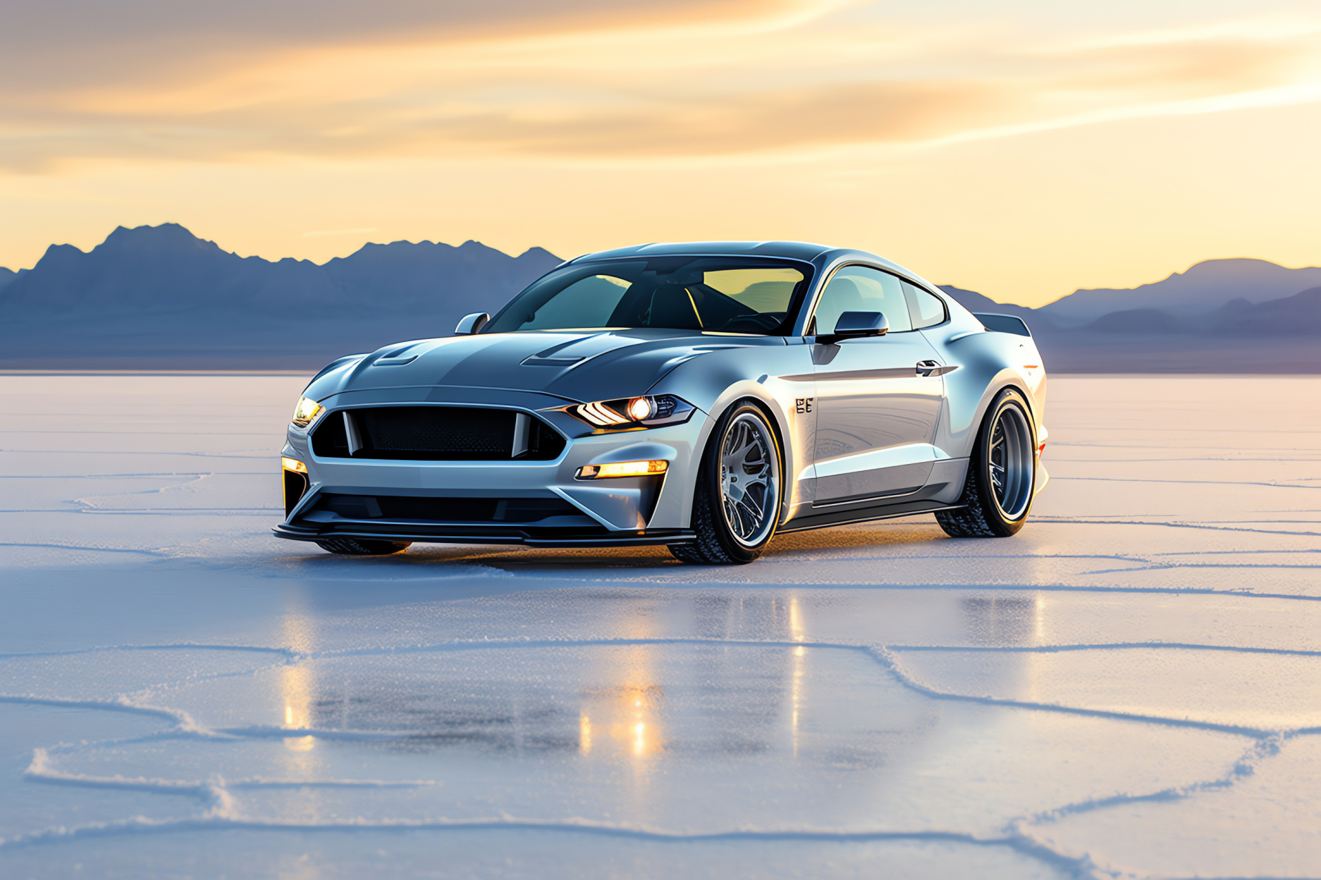 Mustang HD, Bonneville flats, Speed pursuit, Athletic build, Wind-cutting feature, HD Desktop Wallpaper