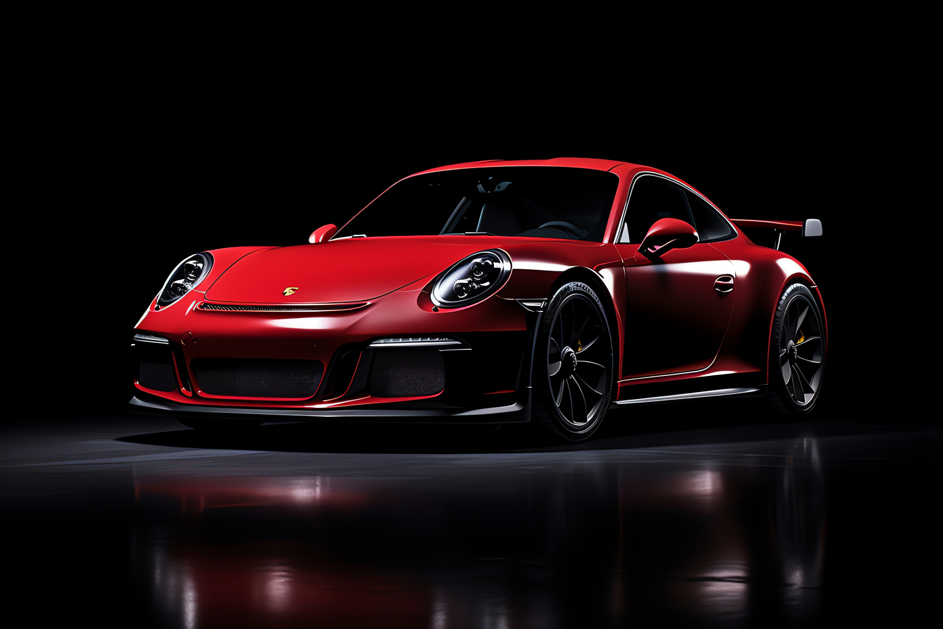 Porsche 911 GT3, Vibrant red finish, High-angle car reveal, Automotive supremacy, German sports car, HD Desktop Image