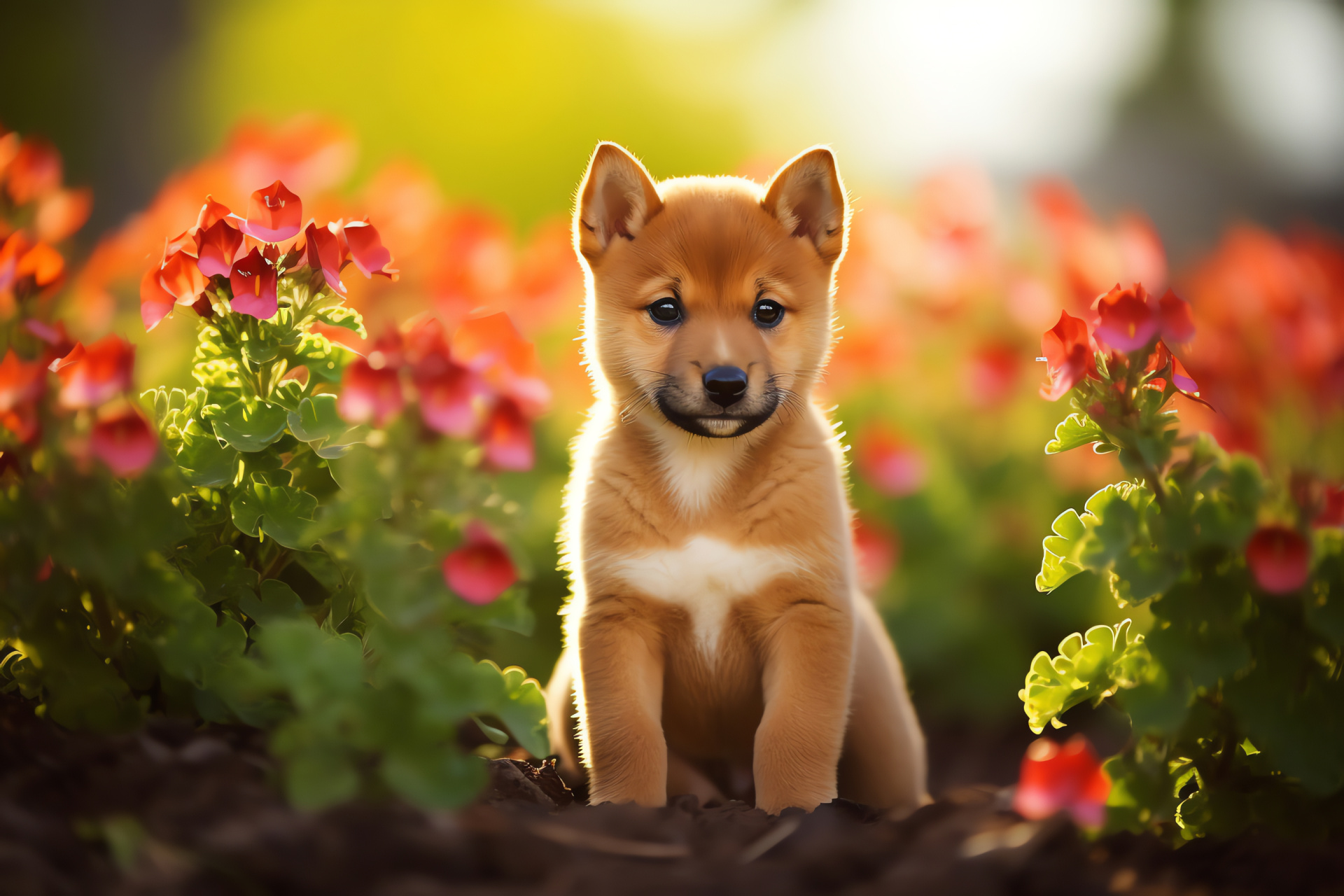 Tiny Shiba Inu, Canine facial features, Reddish fur, Short coated breed, Toy companion, HD Desktop Wallpaper