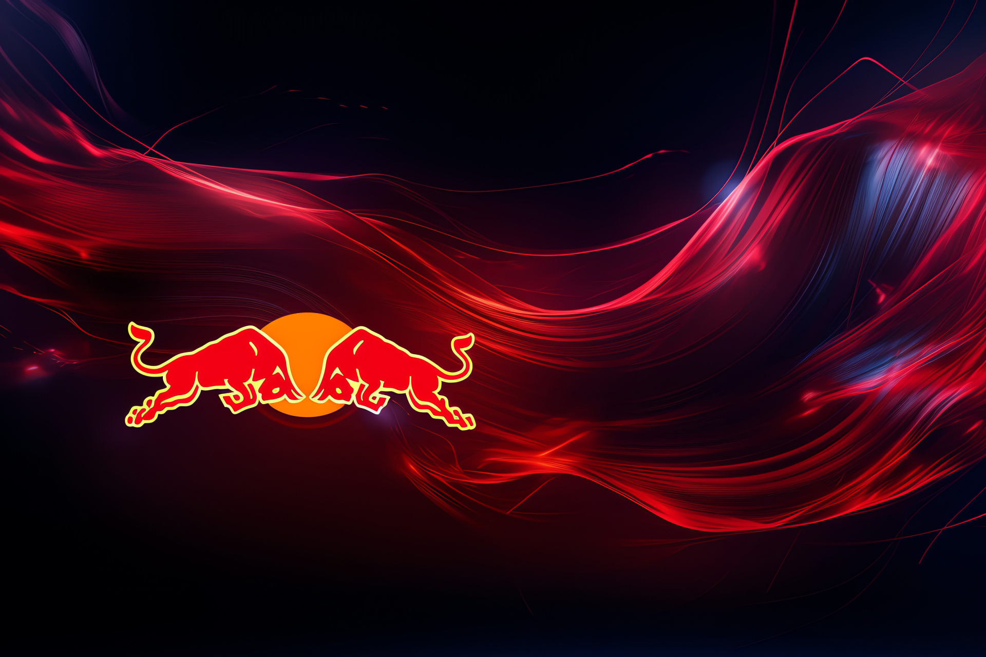 Red Bull emblem, Energy drink symbol, Charging bull icon, Bold graphic, Corporate branding, HD Desktop Wallpaper