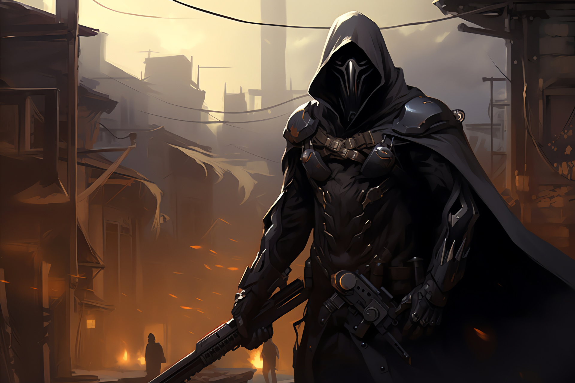 Overwatch game Reaper, FPS character, Dual Hellfire shotguns, Wraith Form ability, Omnic Crisis, HD Desktop Wallpaper