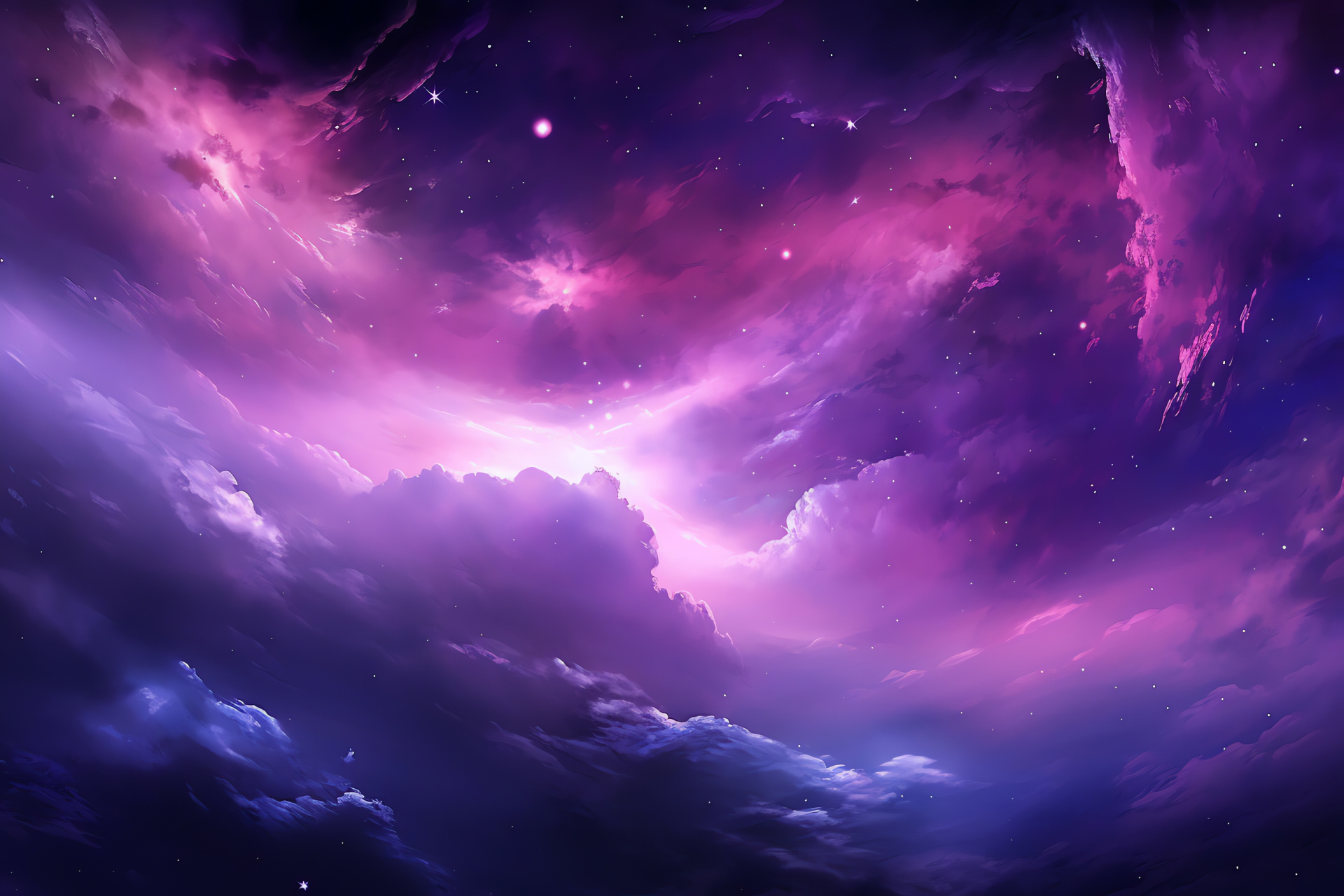 Galactic purple expanse, Space exploration wonder, Stellar composition, Galactic dance, Gas cloud swirls, HD Desktop Image