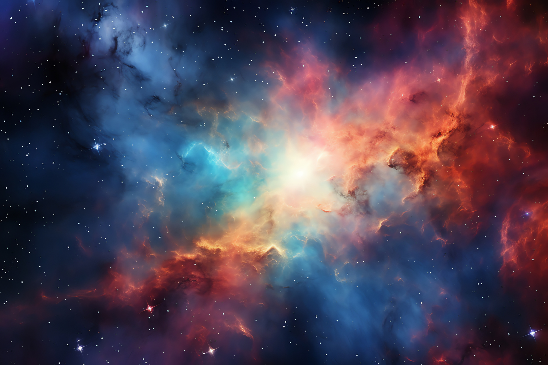 Tarantula Nebula spectacle, 30 Doradus expanse, cosmic nursery, deep-space astronomy, celestial blues, HD Desktop Wallpaper
