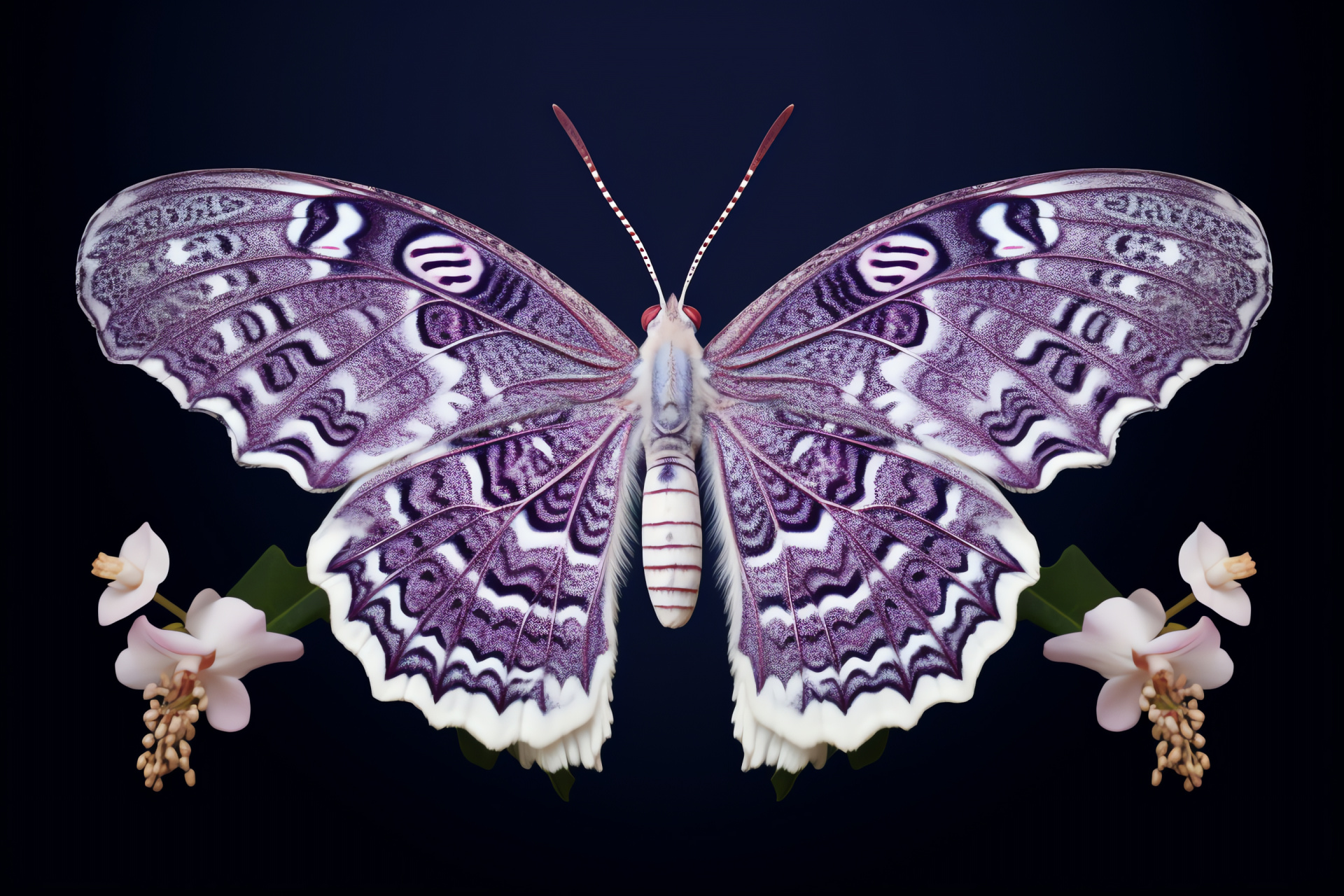 Sphinx moth serenity, amethystine allure, filigree patterns, micro cosmos, secret garden, HD Desktop Image