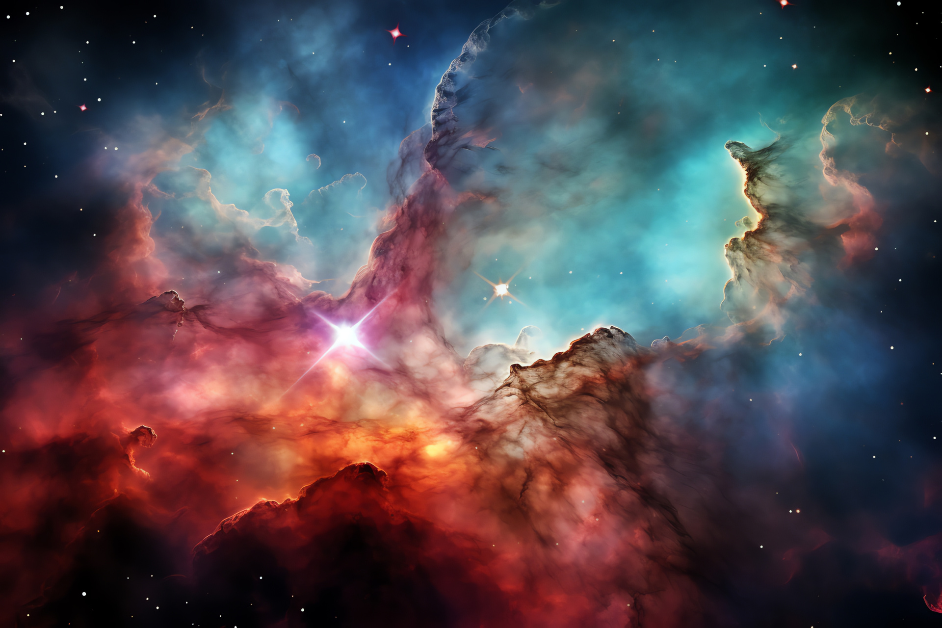 Carina Nebula, Massive star cradle, Cosmic dust, Deep space complexity, Astronomical spectacle, HD Desktop Wallpaper