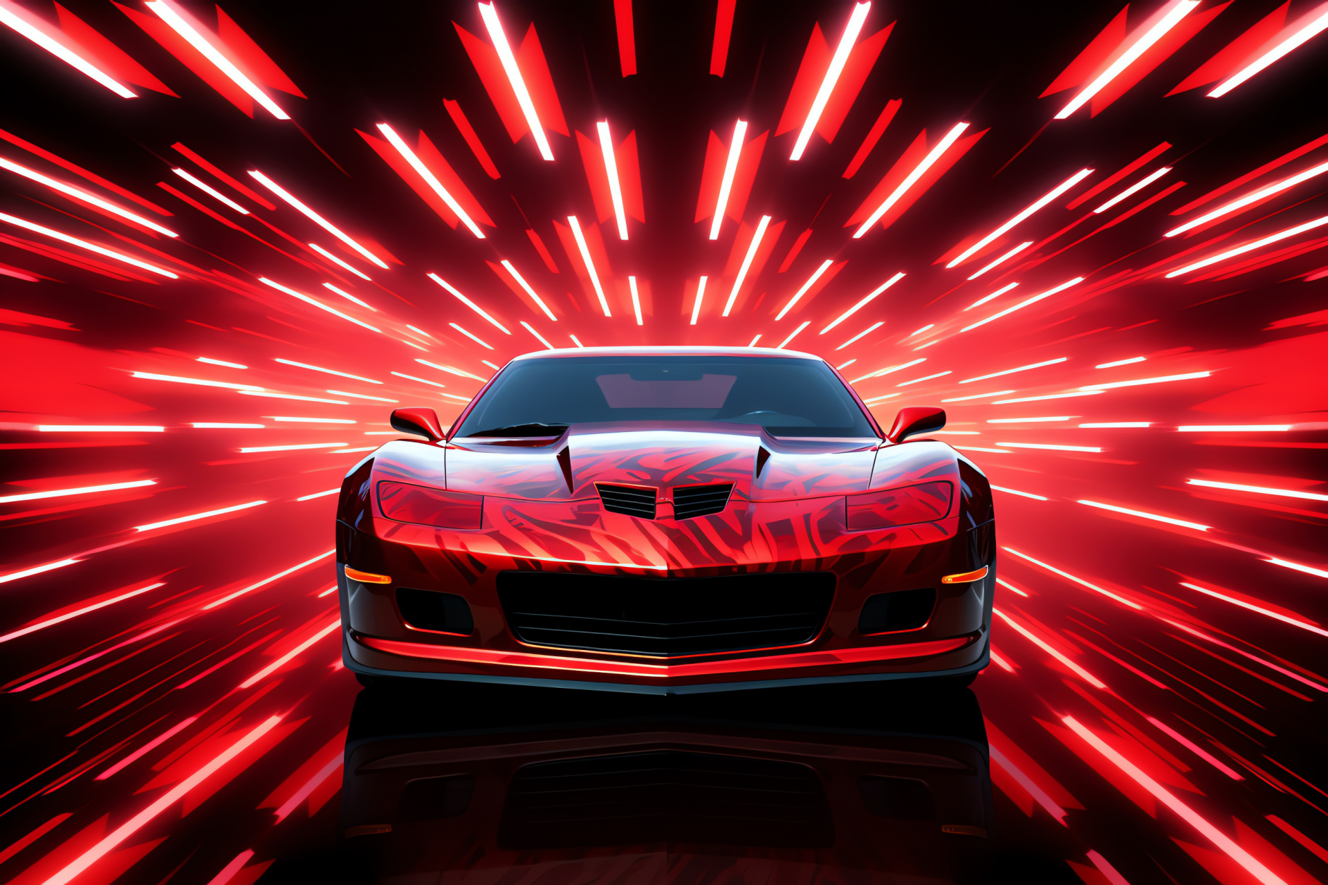 Ws6 Trans Am, 2002 model, intense red shade, geometric pattern backdrop, red hue dominance, HD Desktop Wallpaper