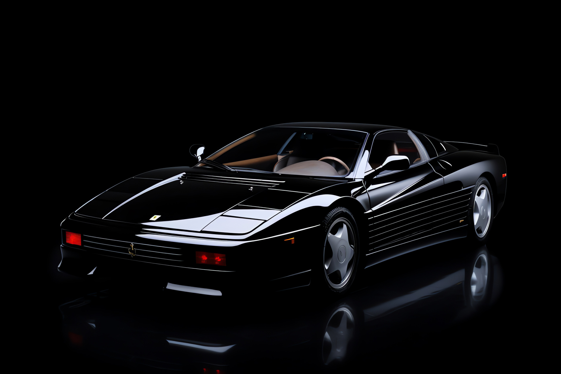 Ferrari Testarossa 2003, Stately Italian car, Black finish elegance, Automotive classic, Supercar enthusiast choice, HD Desktop Wallpaper