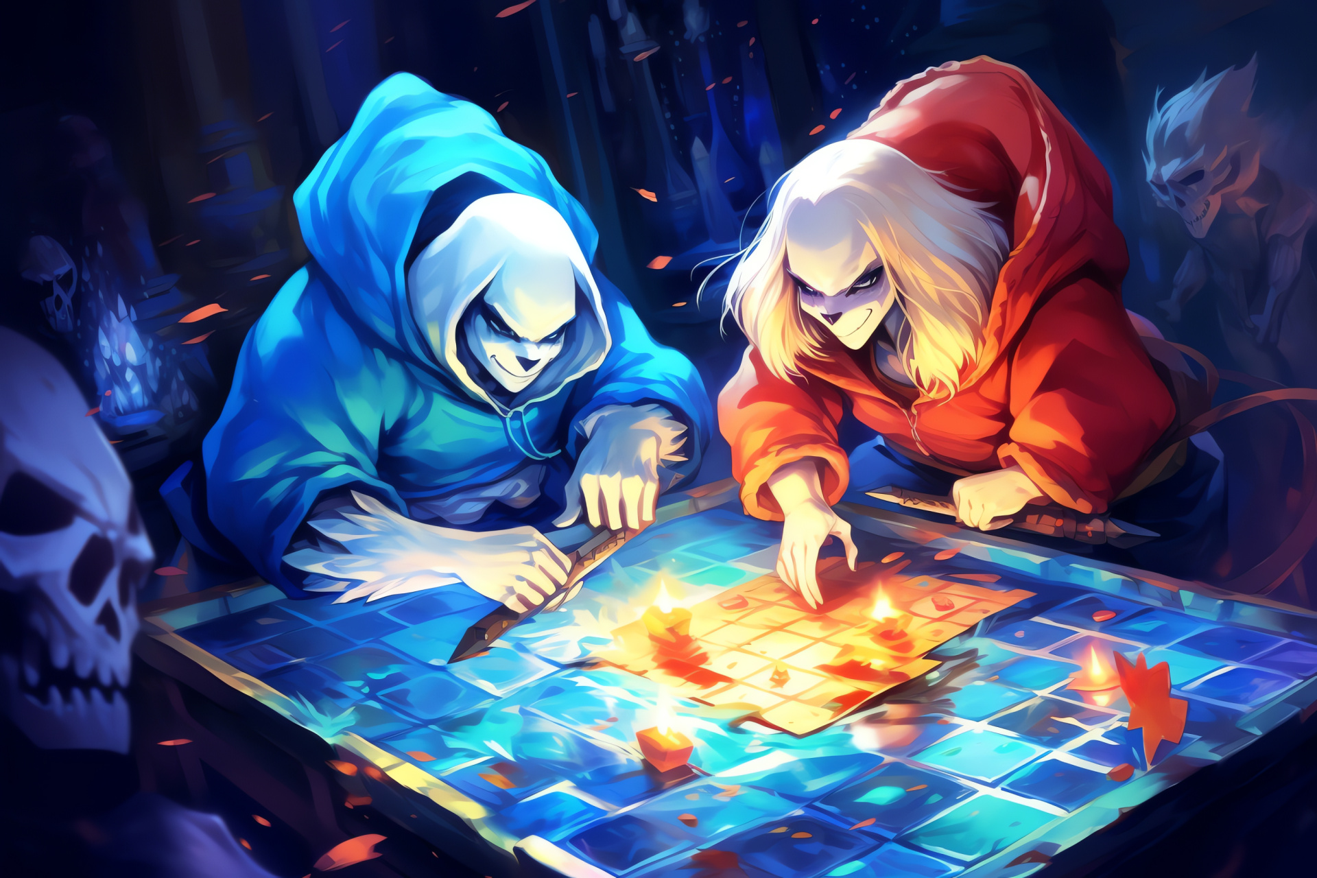 Undertale action depiction, Hero Sans, Brother Papyrus, In-game combat, Fictional saga, HD Desktop Wallpaper