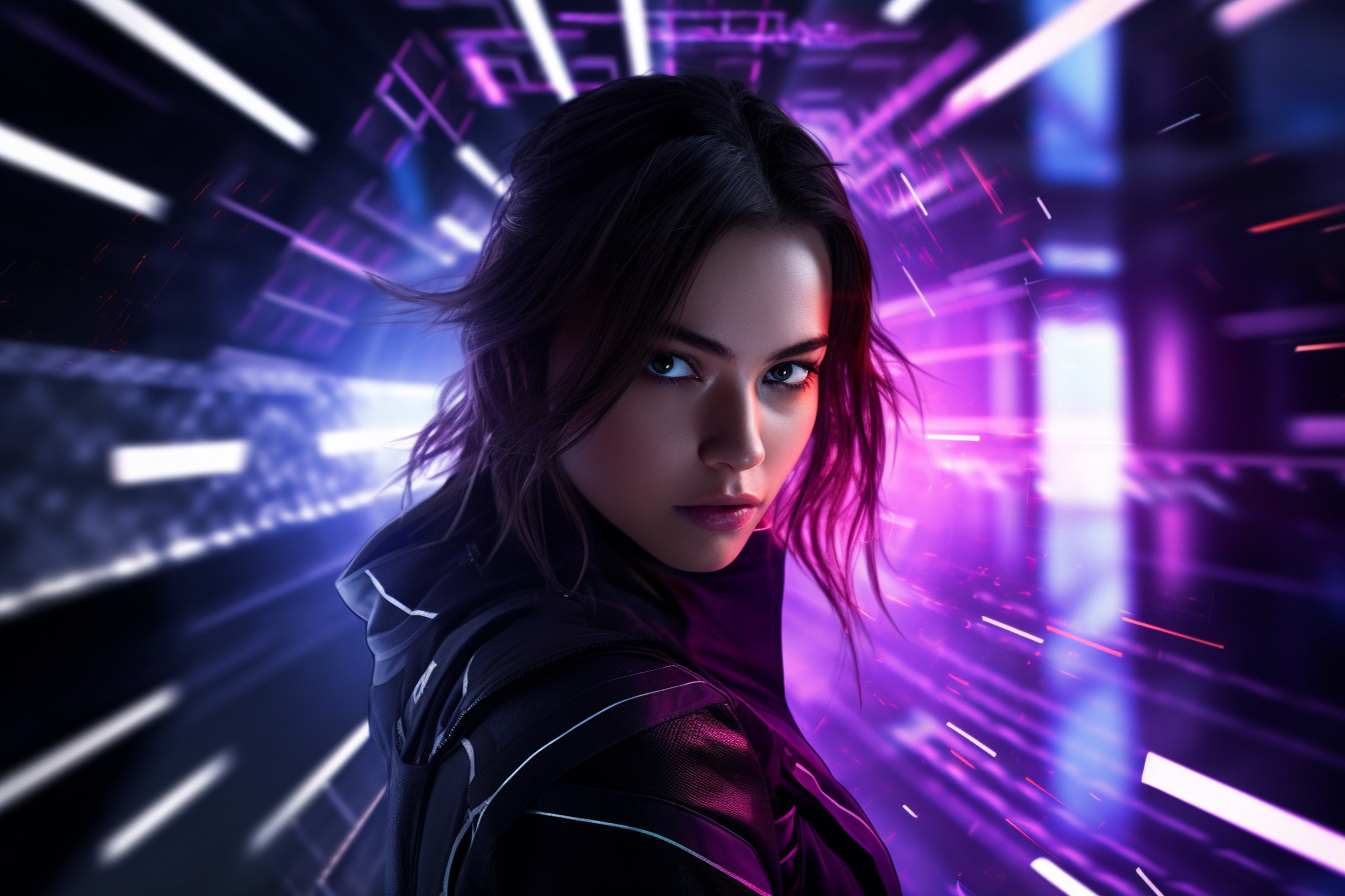 Point Blank 2018 gameplay, Science fiction environment, Combat scenarios, Digital protagonist Emma, Videogame universe, HD Desktop Wallpaper