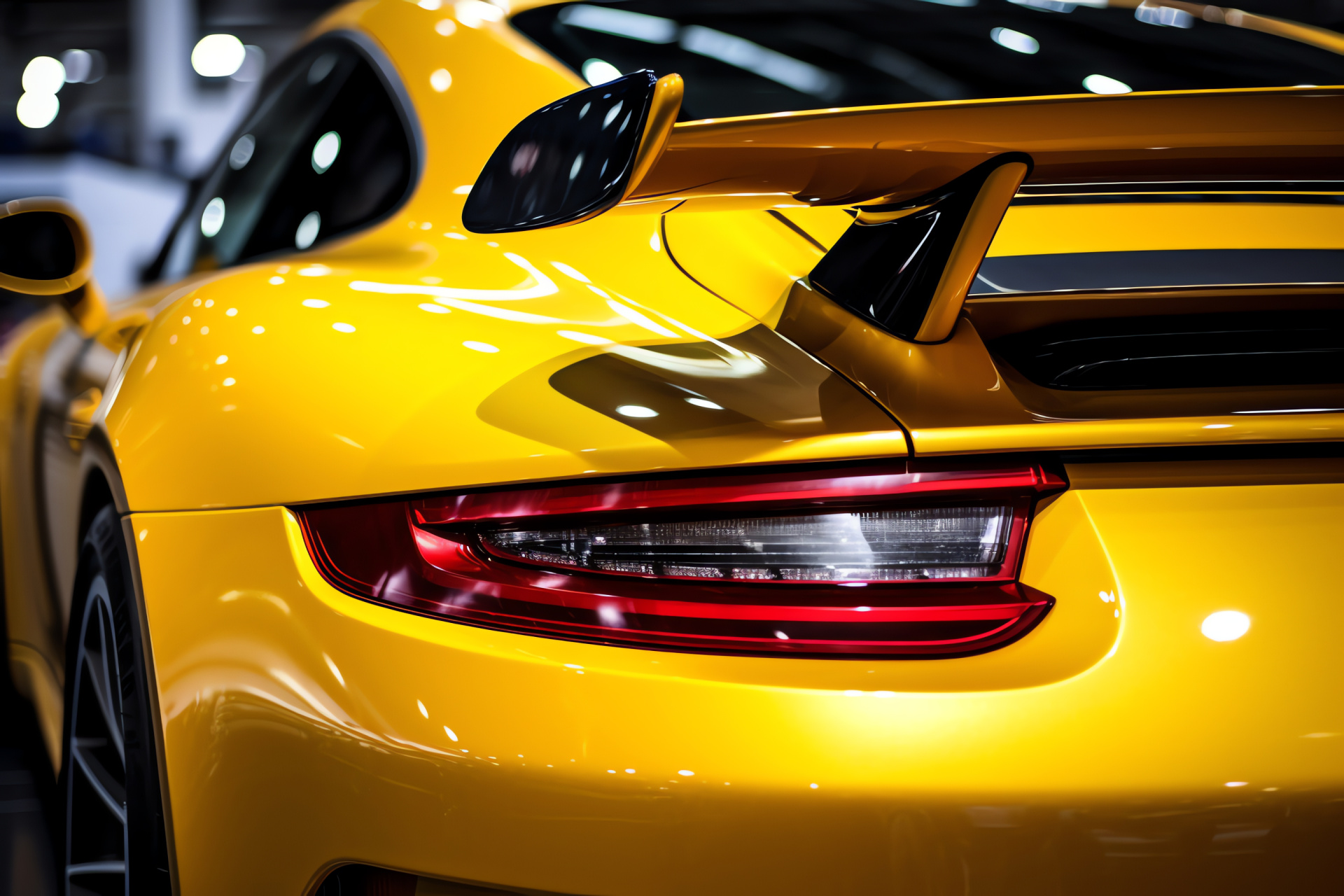 Iconic Stuttgart Porsche GT3, high-detail capture, performance features, sporting rear aerodynamics, HD Desktop Image