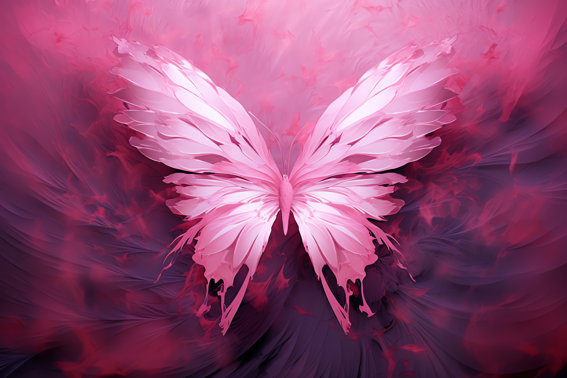 Pink Butterfly dynamic, swirling backdrop, insect elegance, Lepidoptera grace, wildlife vibrancy, HD Desktop Image