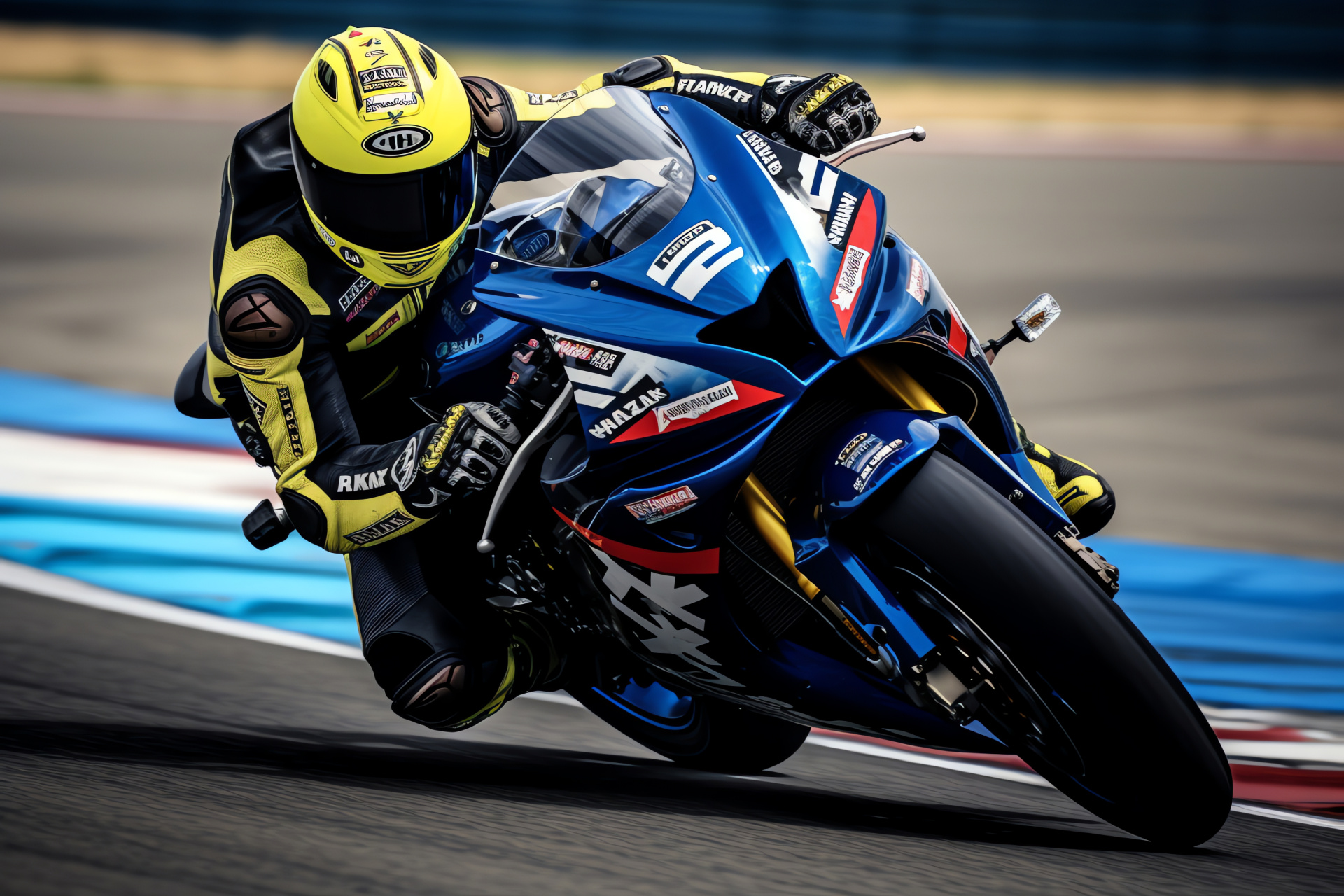 Suzuki GSX-R1000R at Suzuka Circuit, Motorcycle speed showcase, Racing precision, Track panoramic view, Motorsport thrill, HD Desktop Image