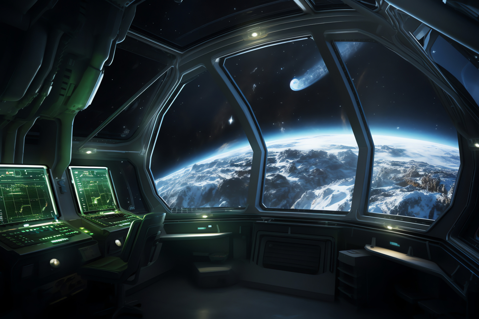 Off-Earth habitation module, Space Station observatory, Microgravity experiments, Orbital environment suits, Extraterrestrial observation, HD Desktop Wallpaper