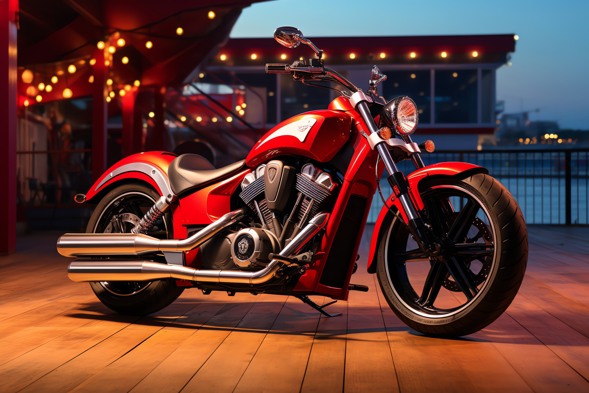 Victory Boardwalk bike, Cruiser motorcycle, Bold Victory design, Vibrant red finish, Pure color contrast, HD Desktop Wallpaper