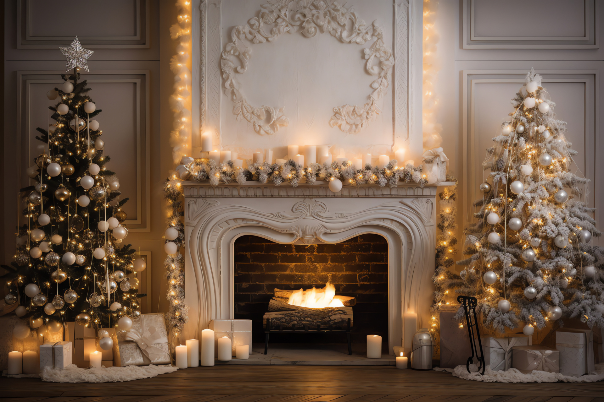 Homey decorations, Hearthside, Adorned living space, Yule log, Gathering, HD Desktop Wallpaper