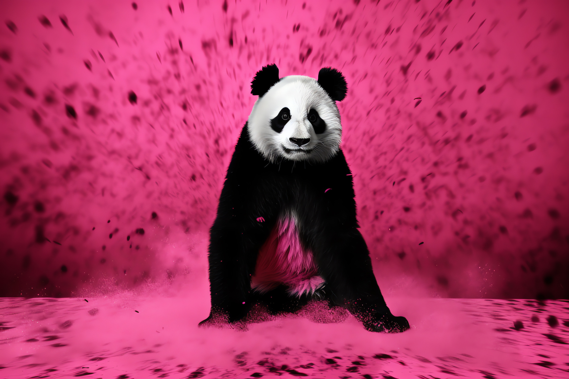 Pink Panda, Giant Panda species, Endangered animal, Chinese national symbol, Forest habitat, HD Desktop Wallpaper