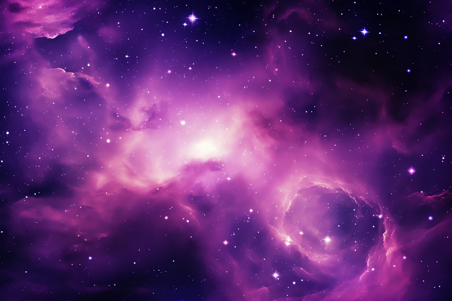 Purple Galaxy, Spiral Nebula, Star Fields, Intergalactic Space, Astronomical Phenomenon, HD Desktop Image