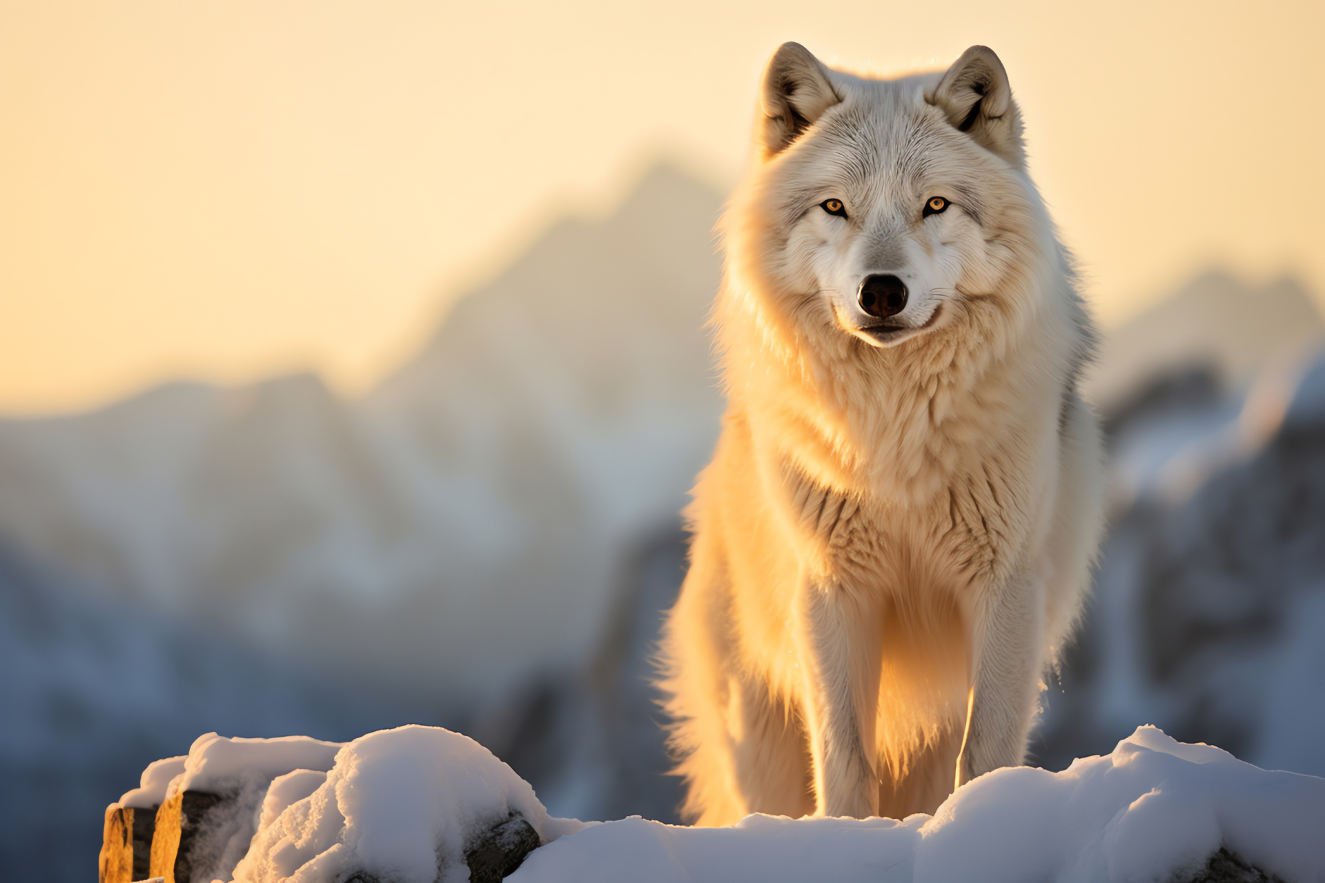 Timber Wolf, North American wildlife, Canis lupus species, Alpha predator, Lone wolf symbolism, HD Desktop Wallpaper