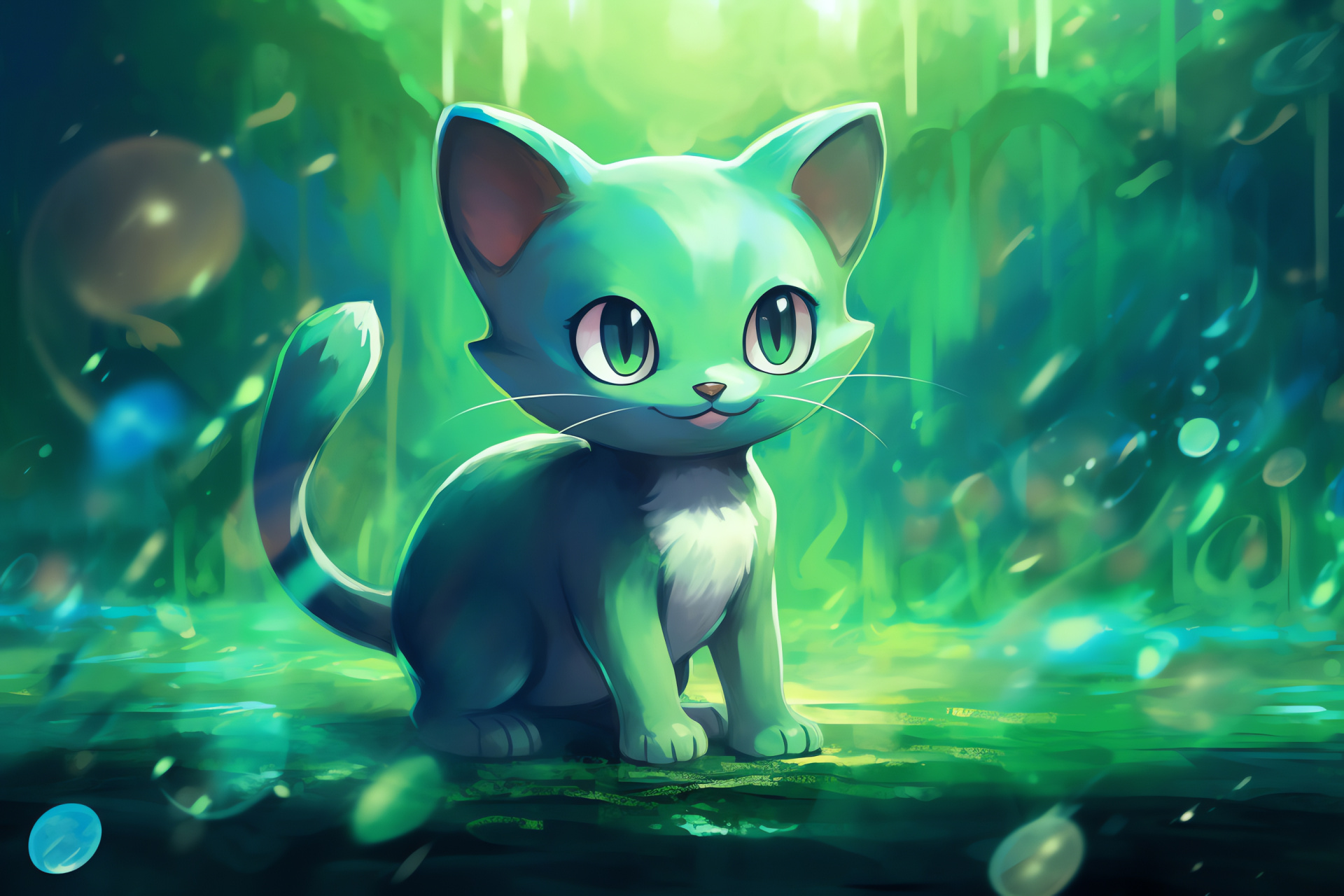 Dreamy Mew appearance, Luminous existence, Psychic Pokmon, Legendary aura, Mysterious entity, HD Desktop Image