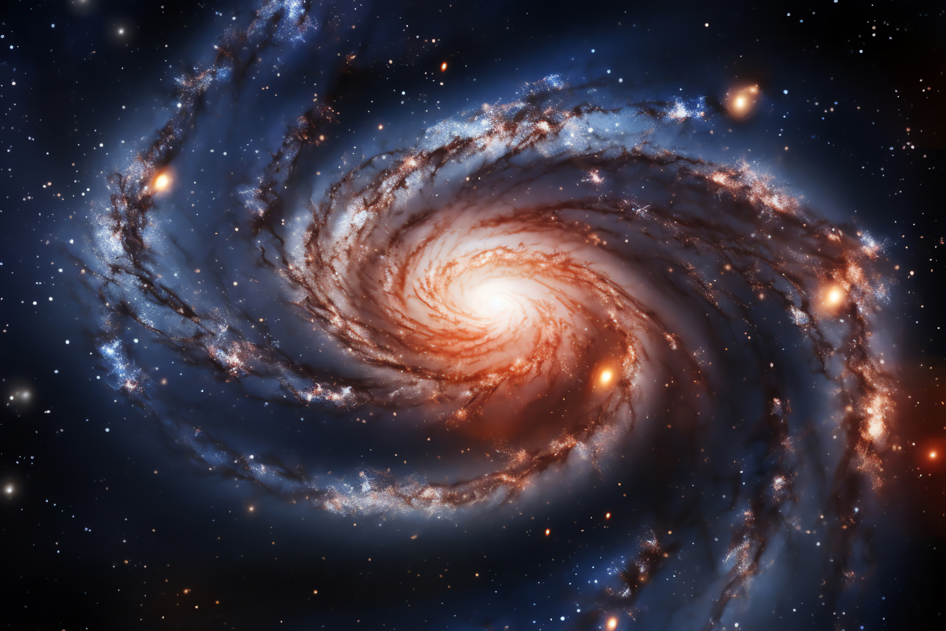 Andromeda vista, Spiral cosmology, Intergalactic neighbor, Stellar spirals, Luminous aggregations, HD Desktop Image