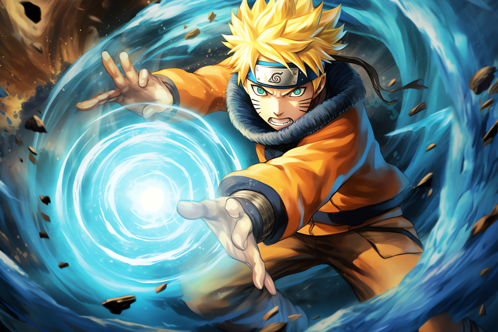 Naruto Rasengan technique, Naruto Uzumaki character, Shonen anime, Manga series, Ninja powers, HD Desktop Image