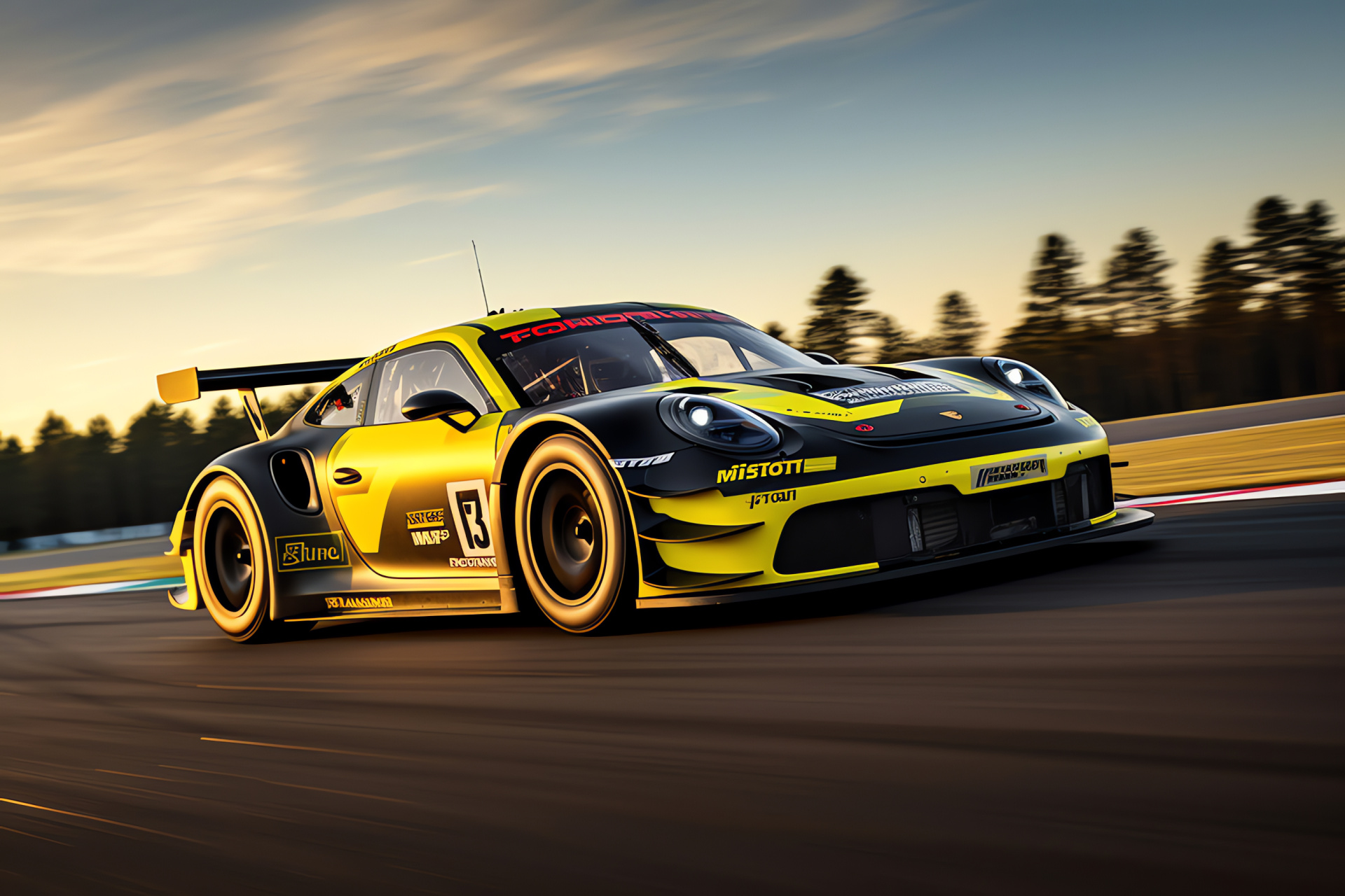 Racing Porsche 911 GT3 R, Hockenheim circuit, motorsports event, dynamic livery, German engineering, HD Desktop Image