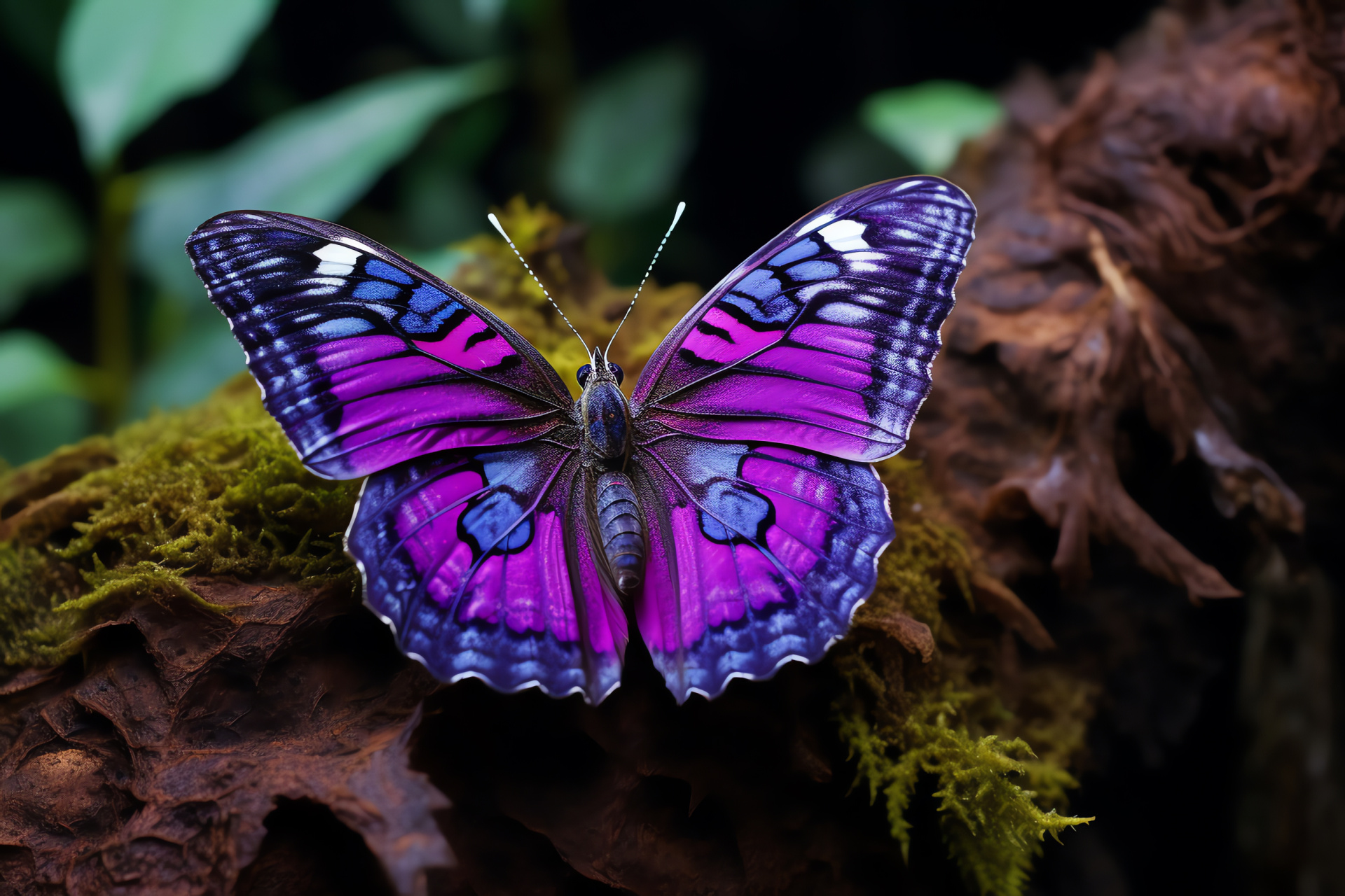 Winged lepidopteran, rainforest species, regal presence, elegant lander, floral kingdom, HD Desktop Wallpaper