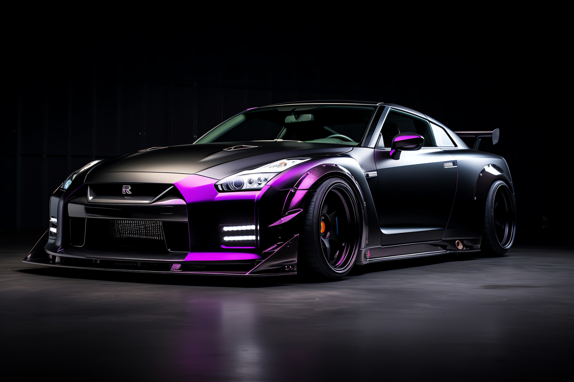 Rocket Bunny Nissan GT-R, Purple car detailing, Tuner car style, Unique vehicle paint, Performance aesthetics, HD Desktop Wallpaper