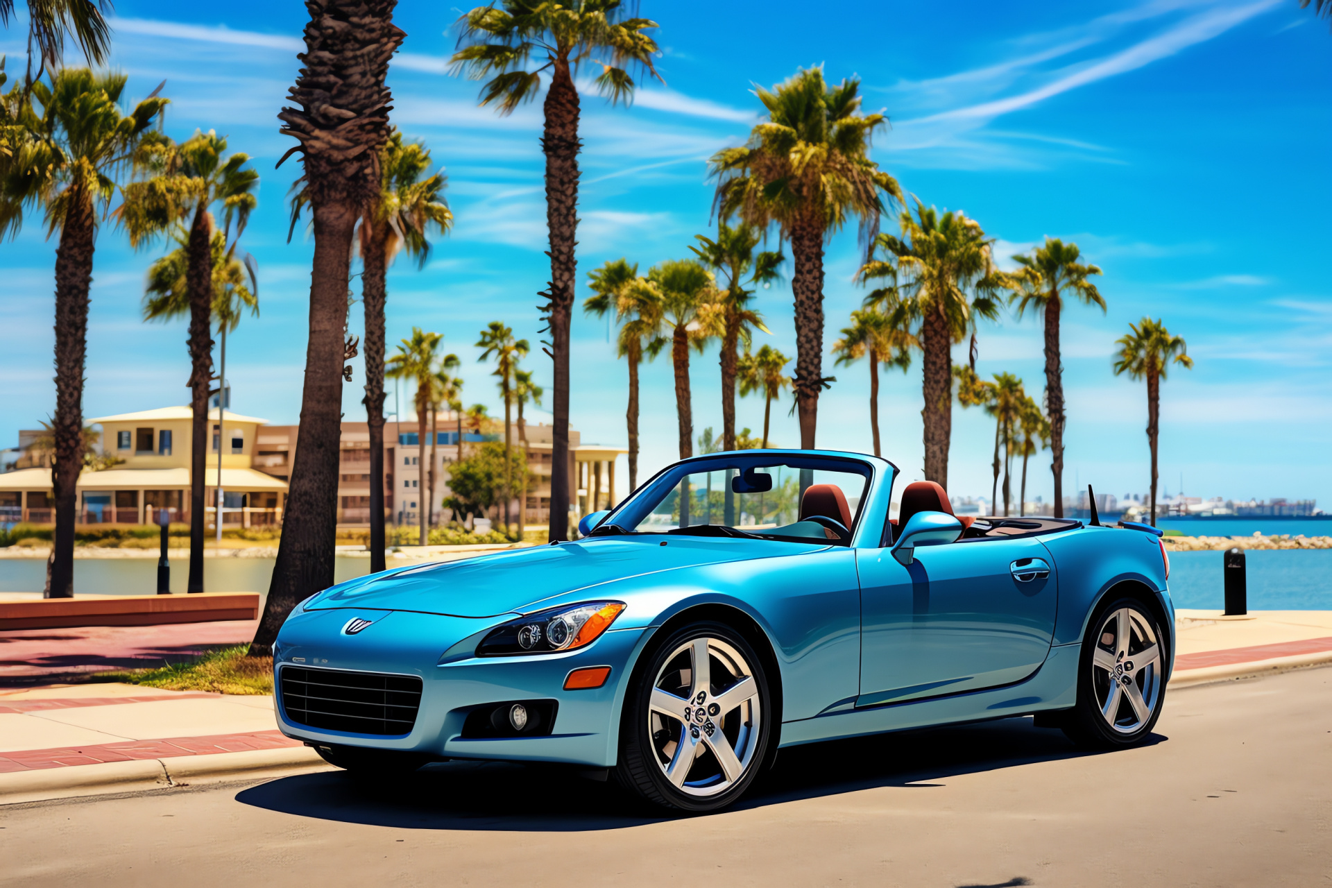 Honda S2000 AP2, Seaside setting, Open-top pleasure, Serene beaches, Coastal drives, HD Desktop Wallpaper