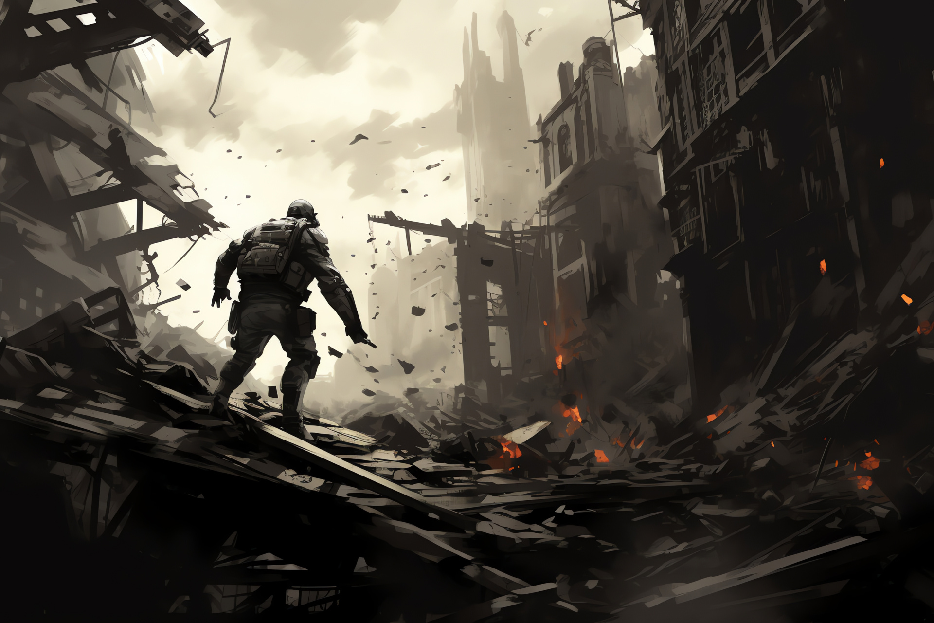 Intense gameplay, Post-apocalyptic setting, Virtual anti-hero, Gaming destruction, Prototype series, HD Desktop Image