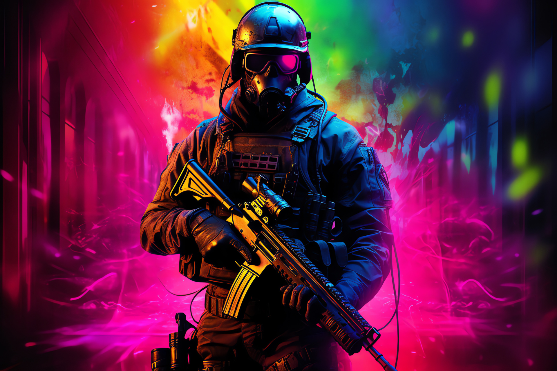 MW3 Seasoned Character, Striking blue eyes, Commanding presence, Athletic warrior, Graphic realism, HD Desktop Wallpaper