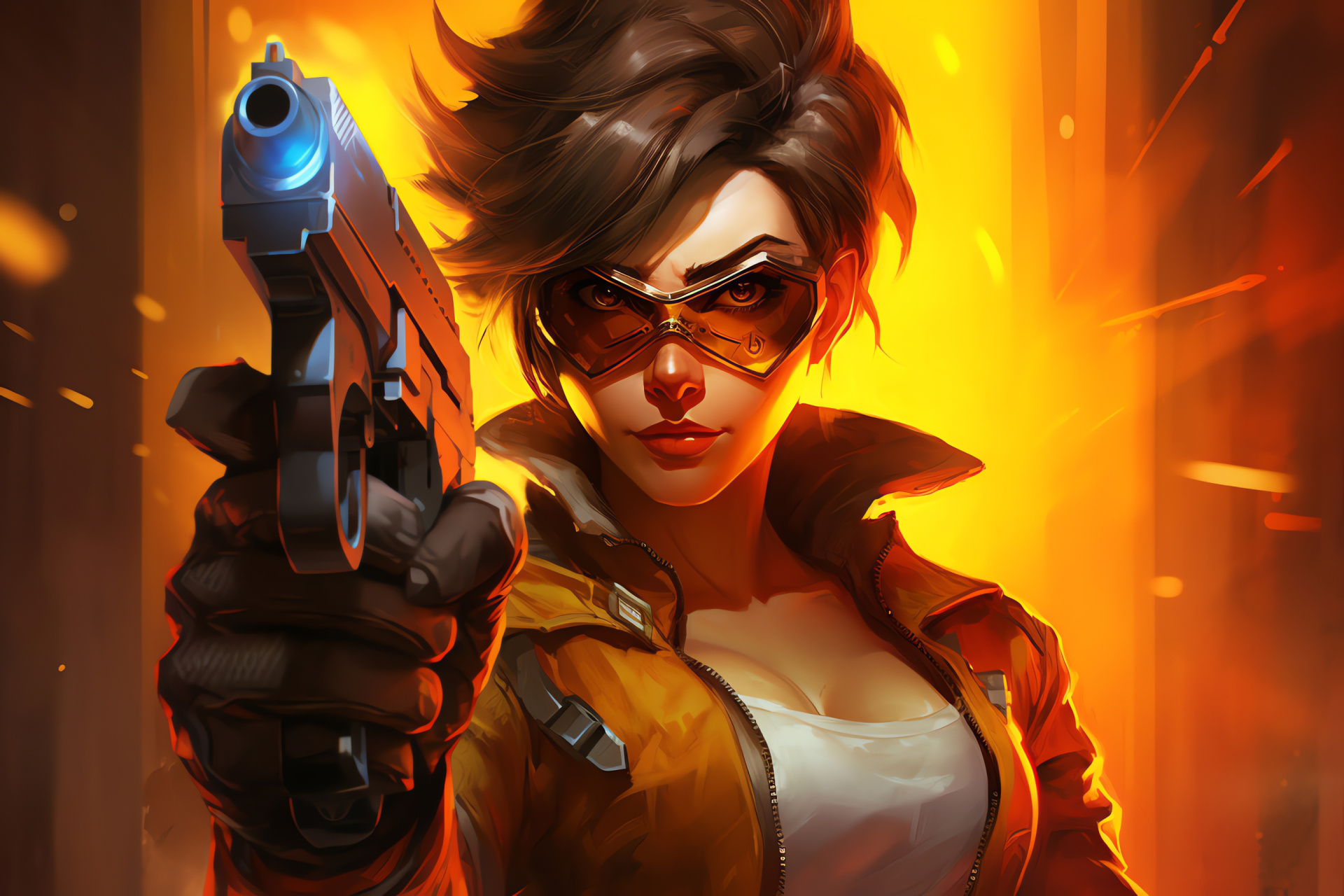 Overwatch Tracer, Blink ability, Team-based shooter, First-person action, Hero shooter, HD Desktop Image