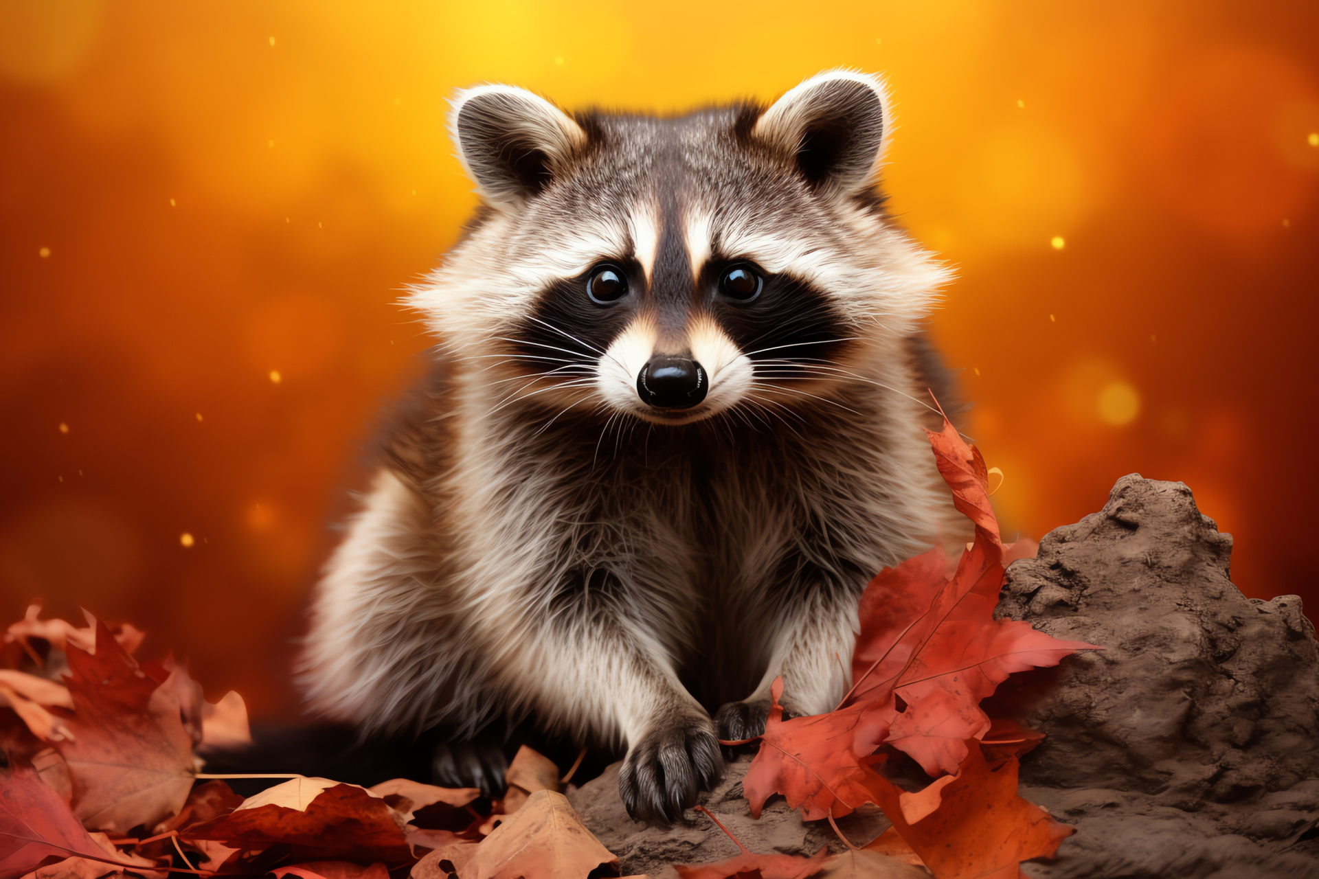 Raccoon resting, striped tail, mammal wildlife, serene animal, natural beauty, HD Desktop Wallpaper