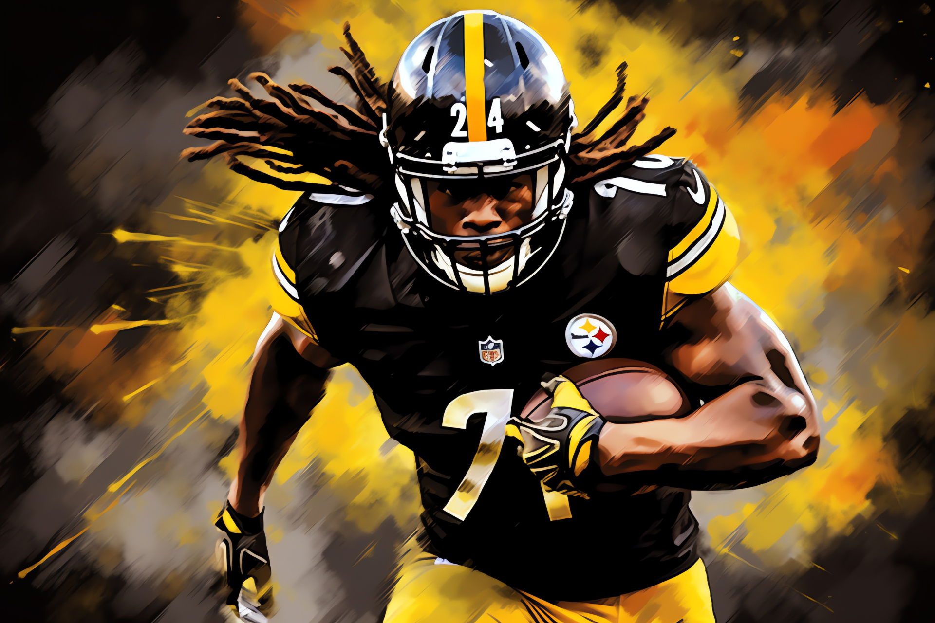 Pittsburgh Steelers, Najee Harris, football rookie, dynamic run, agile moves, HD Desktop Image