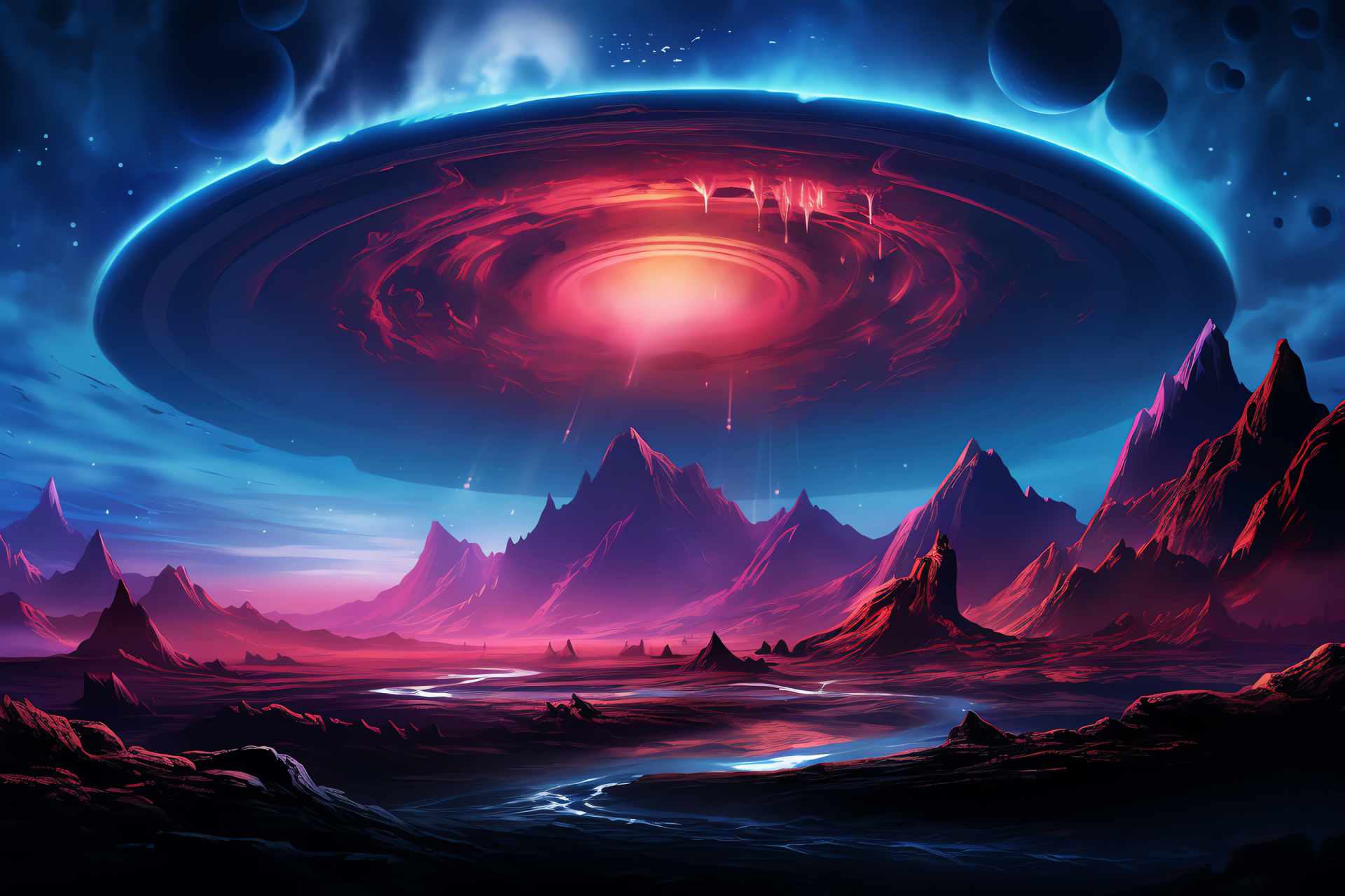Extraterrestrial UFO, Lunar extraterrestrial activity, Moon mystery, Night sky unidentified flying object, Science fiction concept, HD Desktop Image