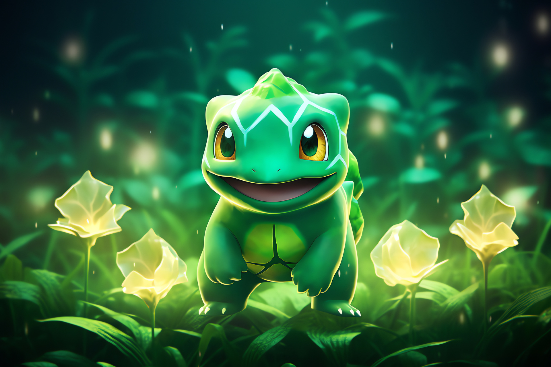 Bulbasaur Pokmon, Friendly critter, Grass-type character, Poison-type pocket monster, Bulb-backed creature, HD Desktop Wallpaper