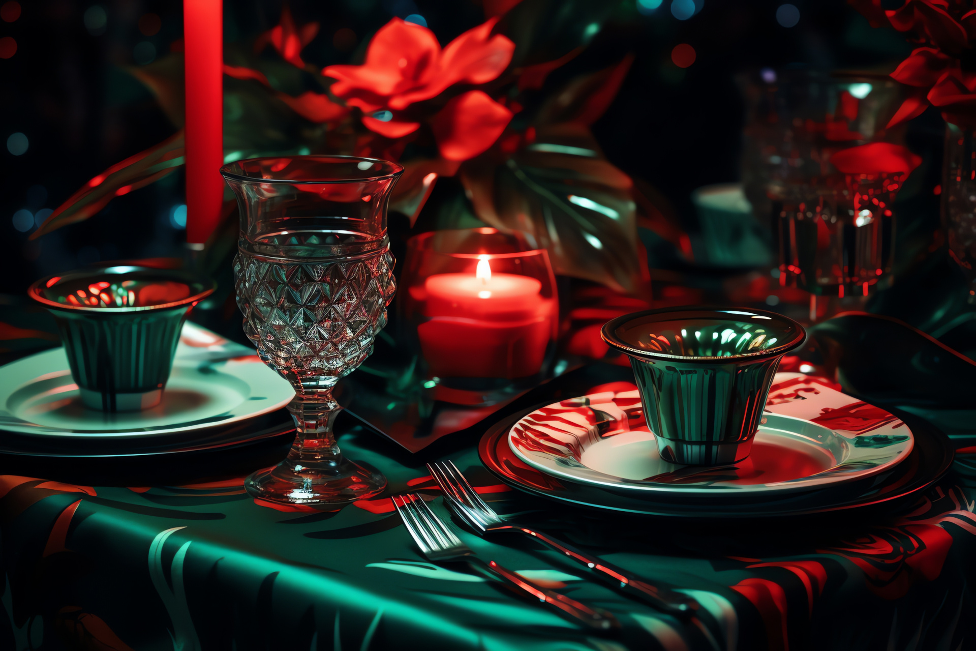 Festive banquet table, holiday gastronomy, cheerful dinner decor, traditional celebration fabric, culinary array, HD Desktop Image